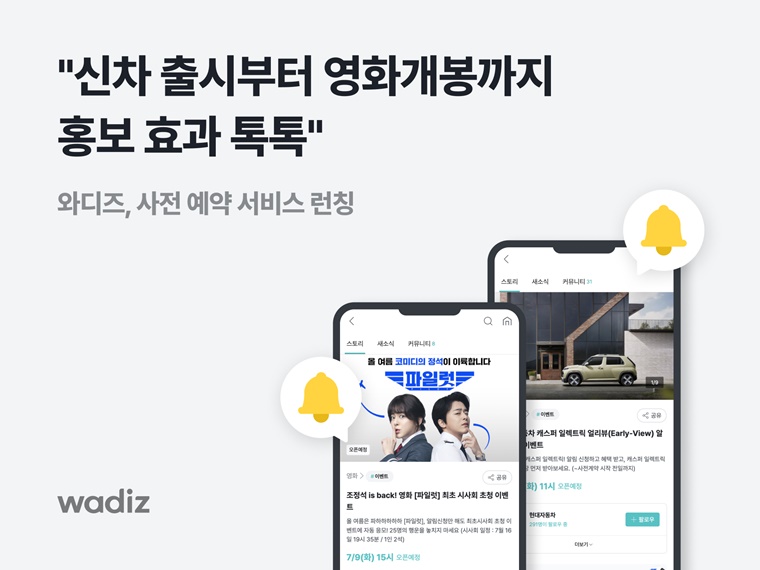 와디즈, 마케팅 효과 업…‘사전 예약 서비스’ 론칭